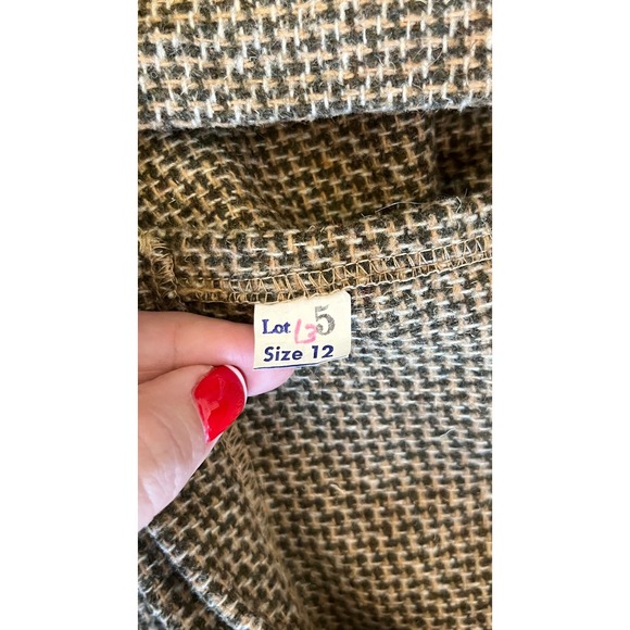 Vintage Haberdashery by Personal Tweed Plaid Wrap Skirt Midi Fringed Hem Size 12 - Picture 6 of 6